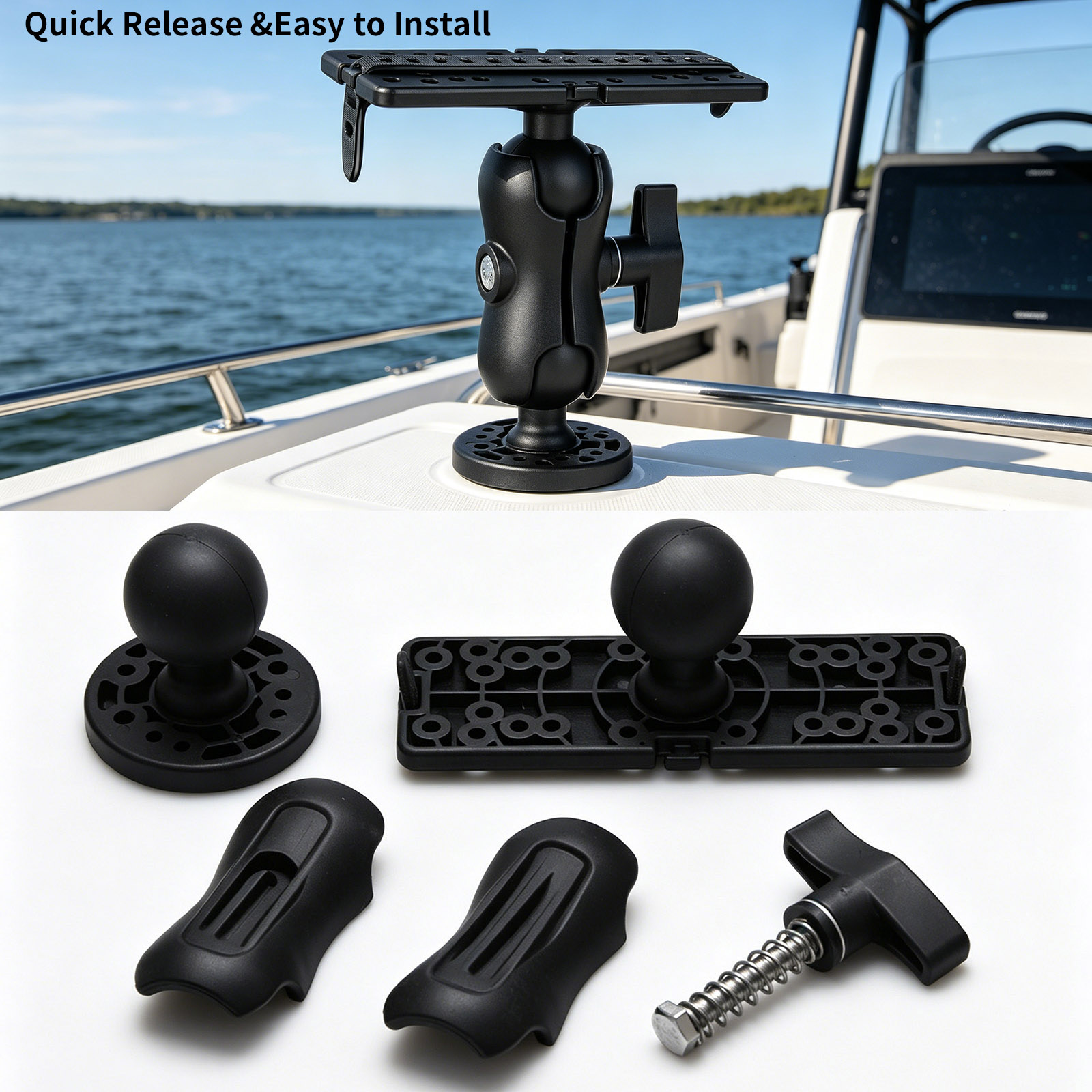 Fish Finder Mount - 360 ° حامل قابل للتعديل لجهاز