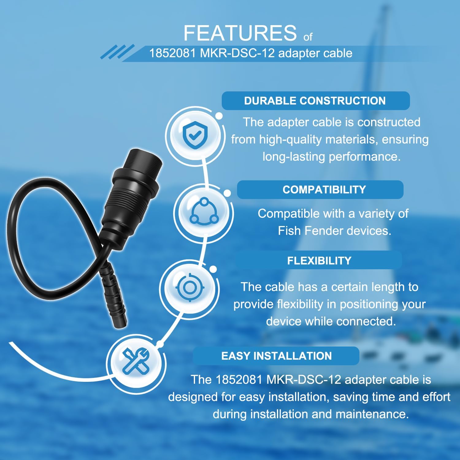 1852081   كابل محول MKR-DSC-12 - مراجعة Fish Finder Cable وسعره