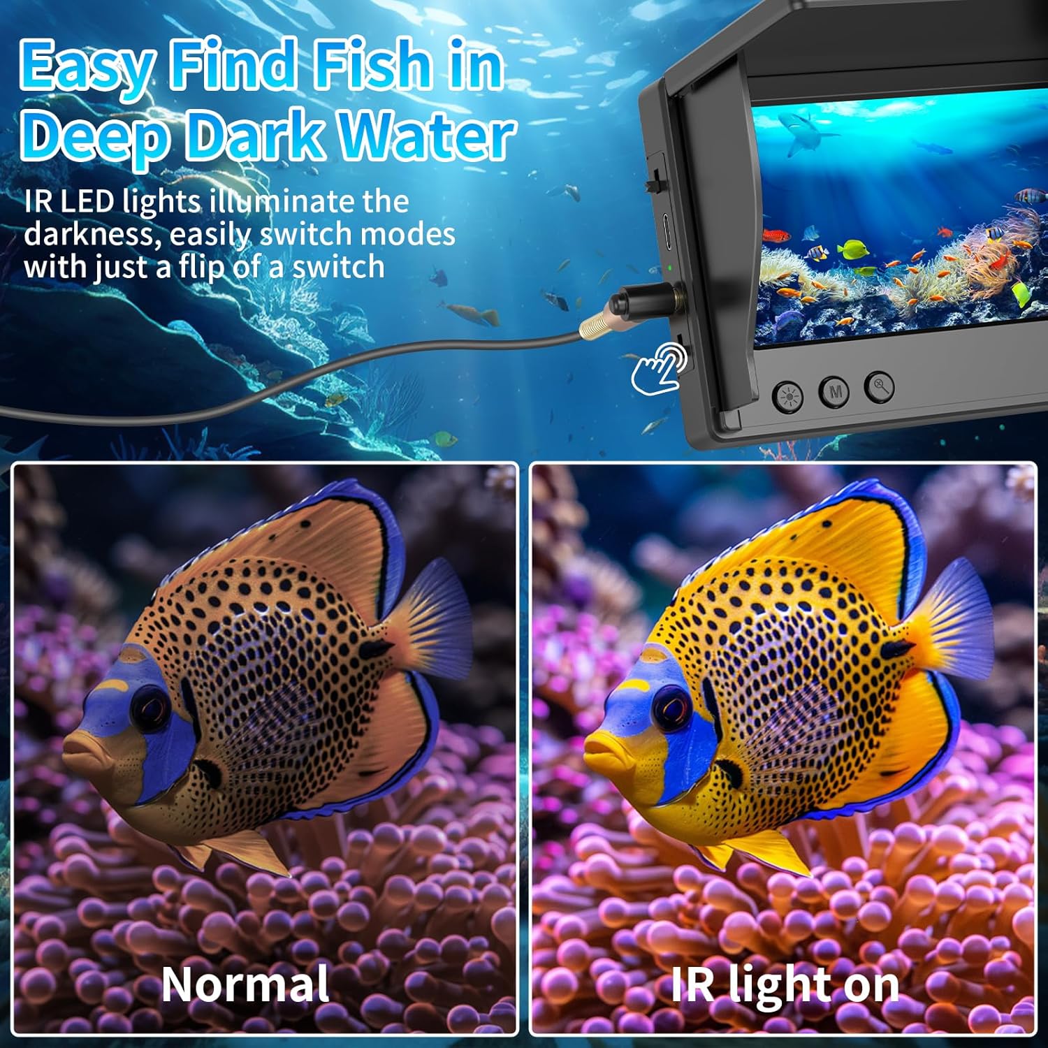 كاميرا صيد تحت الماء بشاشة LCD - مراجعة Fish Finder Cable وسعره